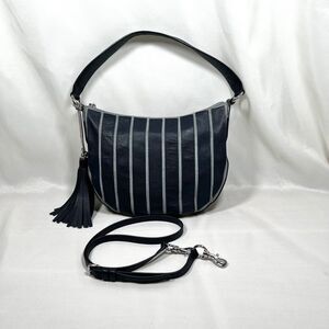 MICHAEL Michael Kors Brooklyn Appliqué  Hobo Bag Leather Wash Denim Blue